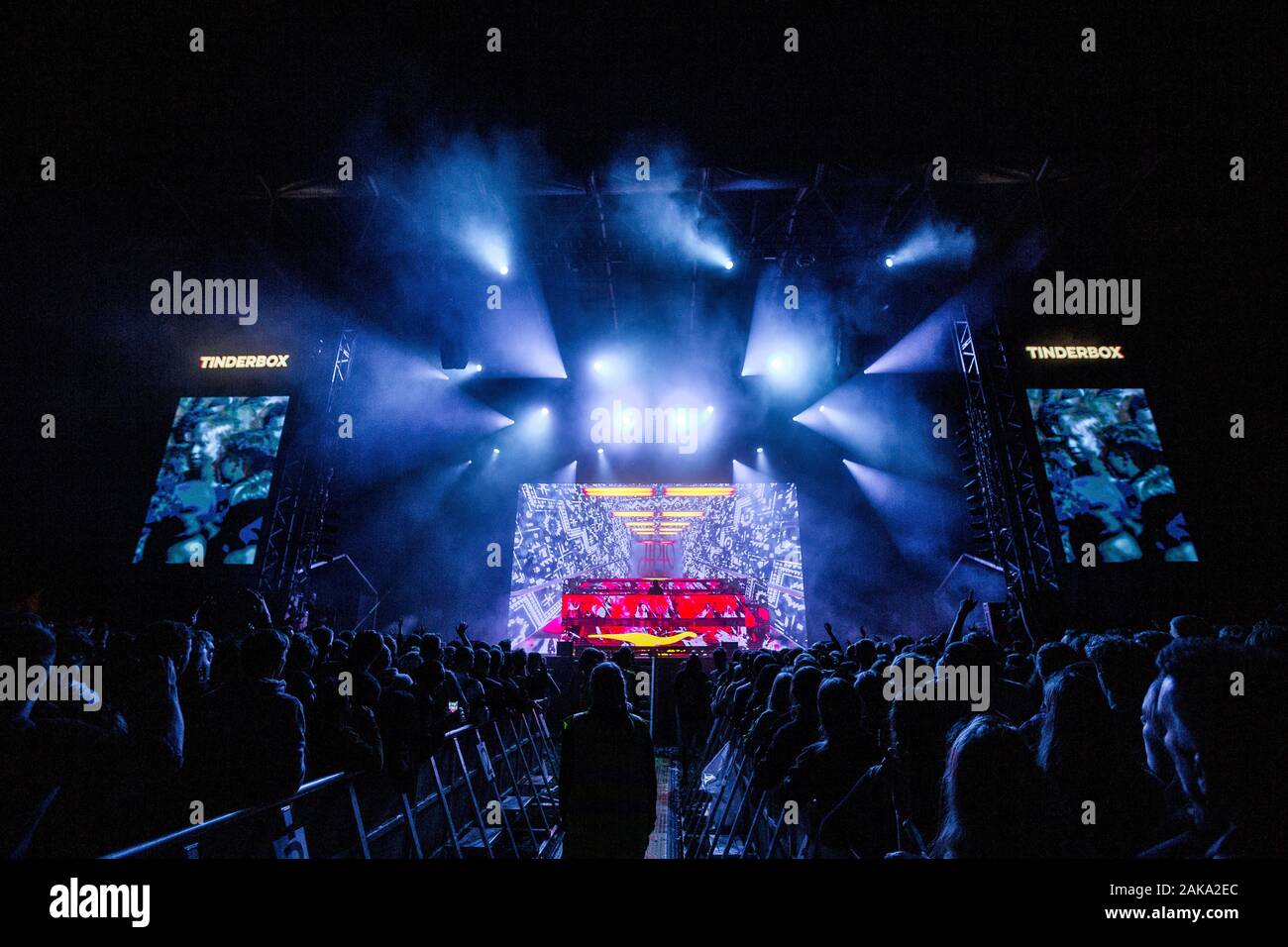 Odense, Dänemark. 27. Juni 2019. Der amerikanische DJ und Produzent Diplo führt eine Live Show während der dänischen Musik Festival Tinderbox 2019 in Odense. (Foto: Gonzales Foto - Lasse Lagoni). Stockfoto