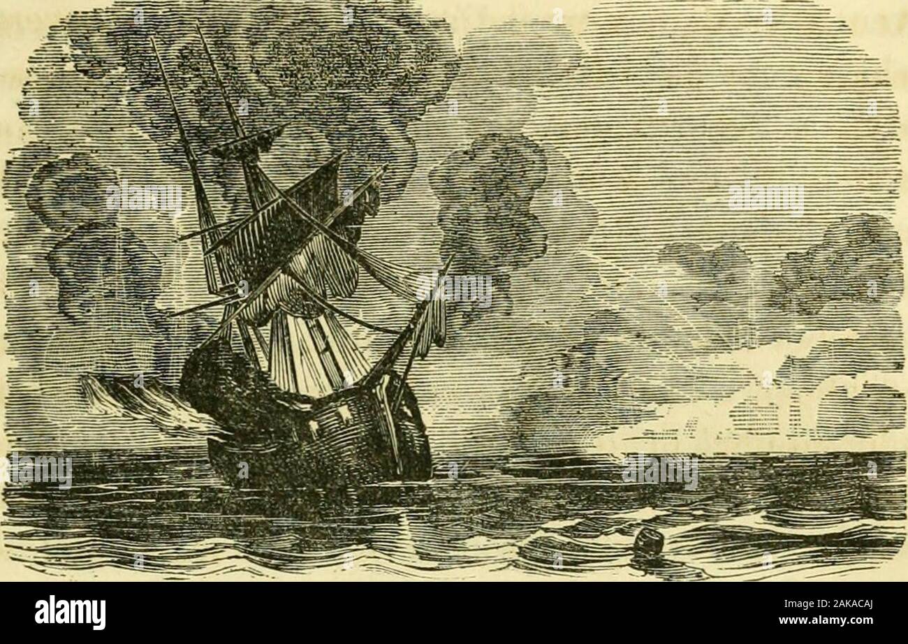 Bildliche leben von Andrew Jackson. - Mobilisiert, unter Wiegen, und Segel forPetites Coquilles. Um viertel vor vier S. M. der Feind sentseven Lastkähne die Seepferdchen, die beensent in die Bucht von St. Louis hatte einige publicstores zu entfernen, die man ausschneiden abgelagert werden. Die Kähne waren repulsedwith Verlust: Aber Herr Johnson, der das Meer - Pferd geboten, seine Unfähigkeit, sie gegen thewhole Kraft des Feindes zu verteidigen wissen, und verhindert, indem Sie fromrejoining die Gewehr - Boote, explodierte sein Schiff, und setfire an das öffentliche Eigentum an Land. Die Gewehr - boatsproceeded bis eine A. M. auf dem 14., wh Stockfoto