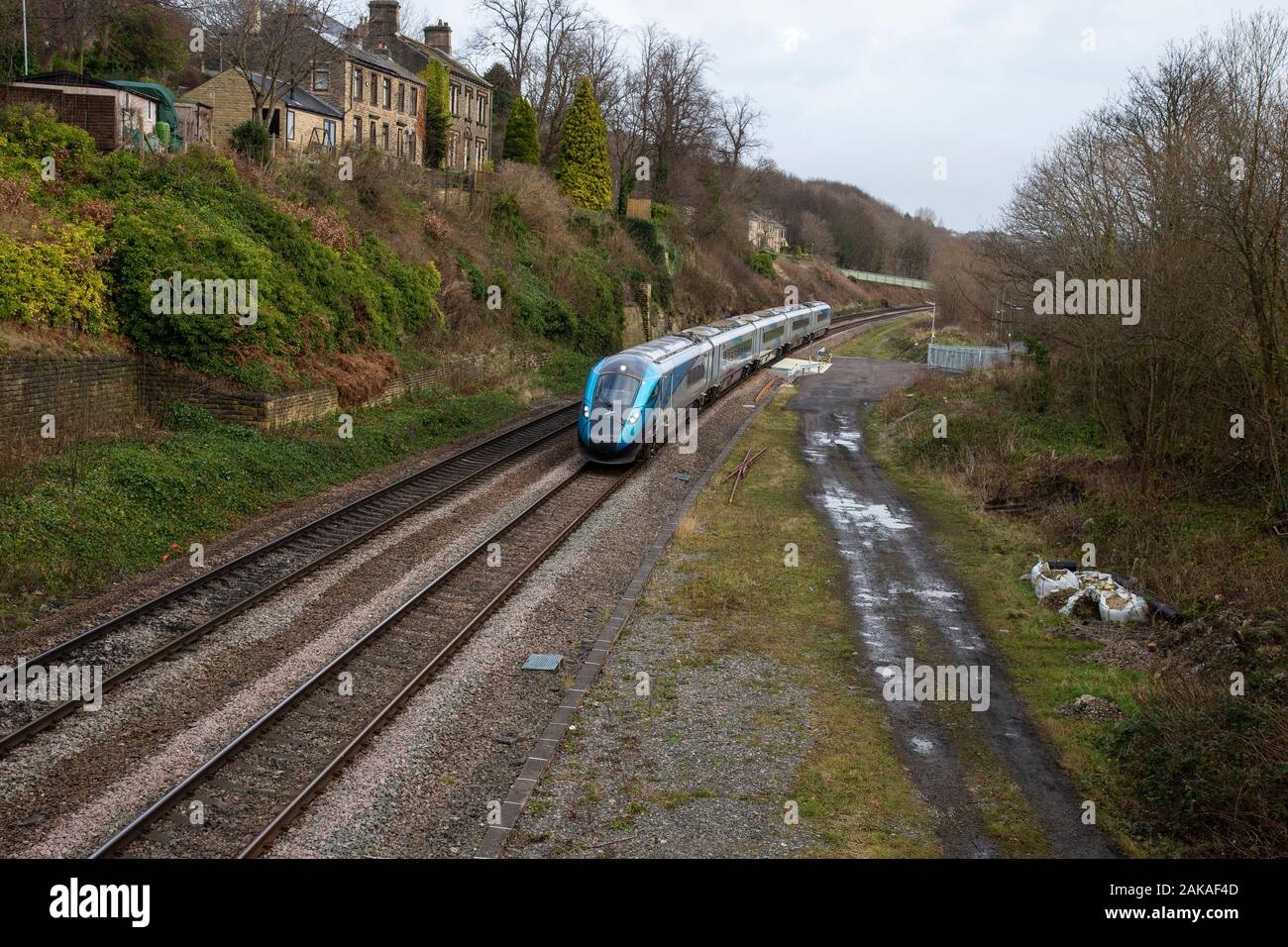 Nova 1 Trans Pennine Express (TPE) Zug aus Huddersfield nach Manchester in Service Ende 2019 Stockfoto