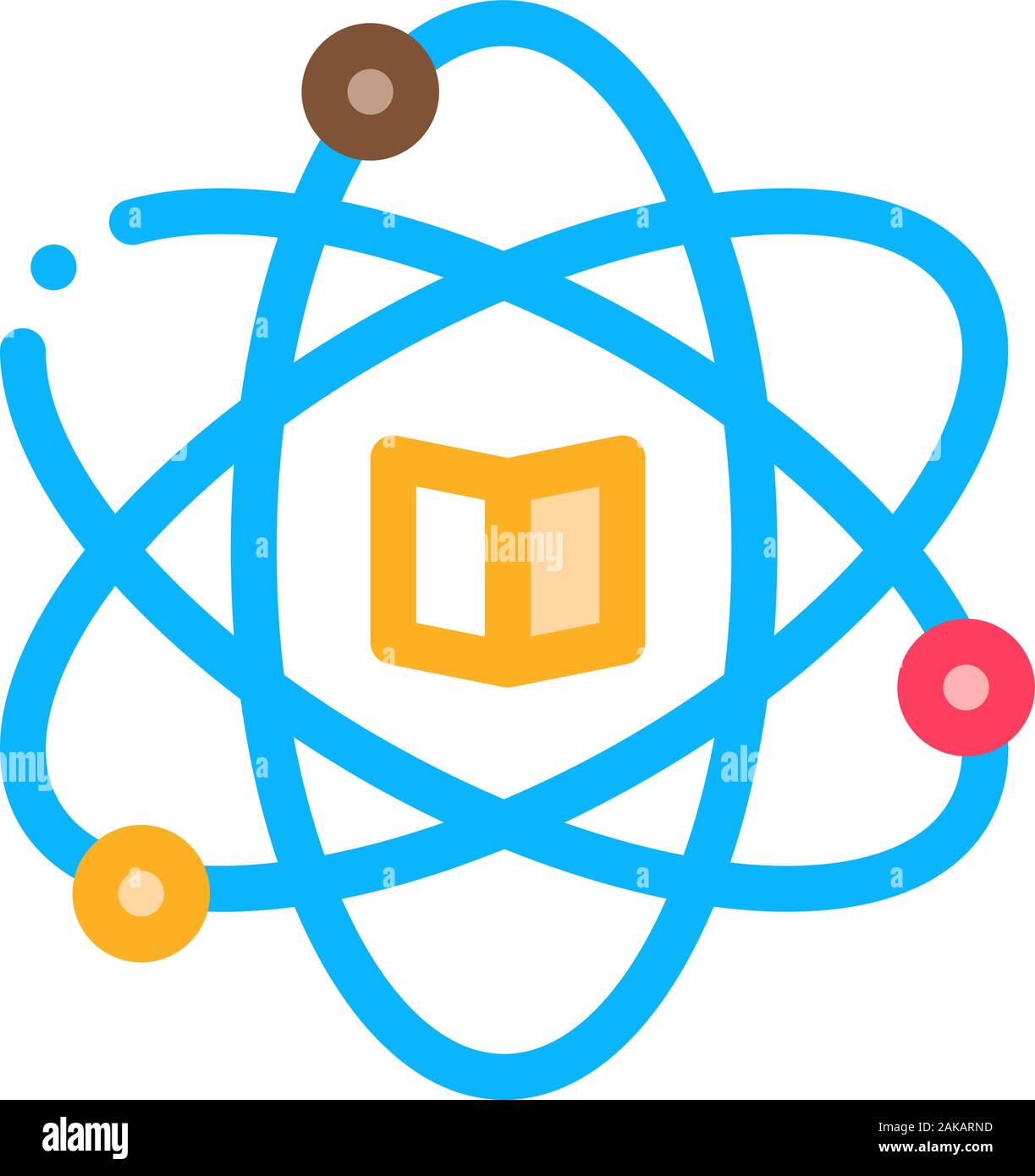 Atom Chemie Studie Symbol Vektor Kontur Abbildung Stock Vektor