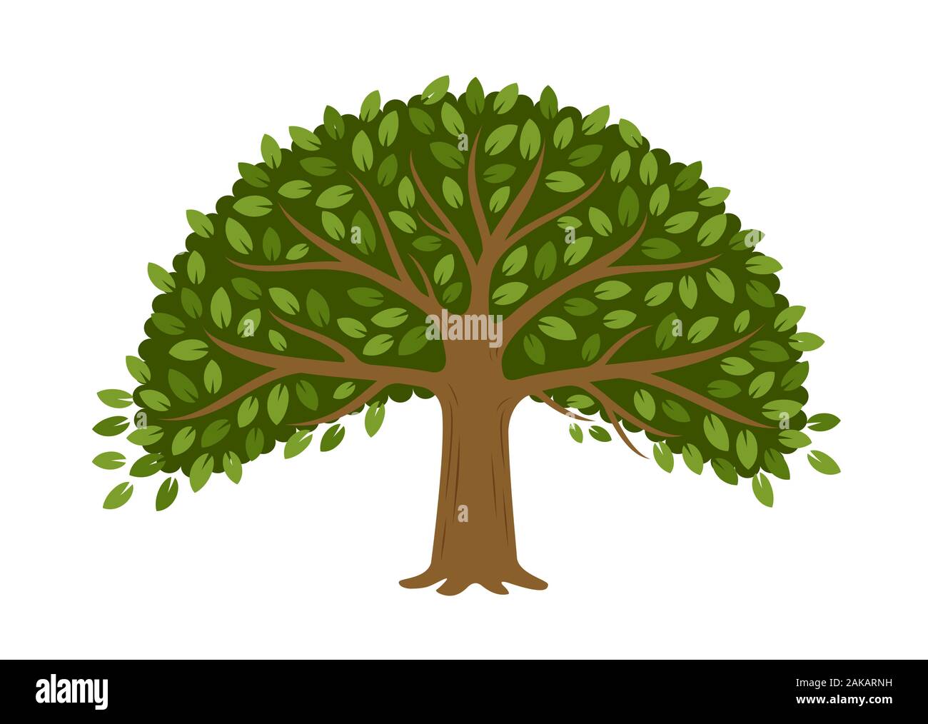 Baum auf weißem Hintergrund isoliert. Vektorgrafik Stock Vektor