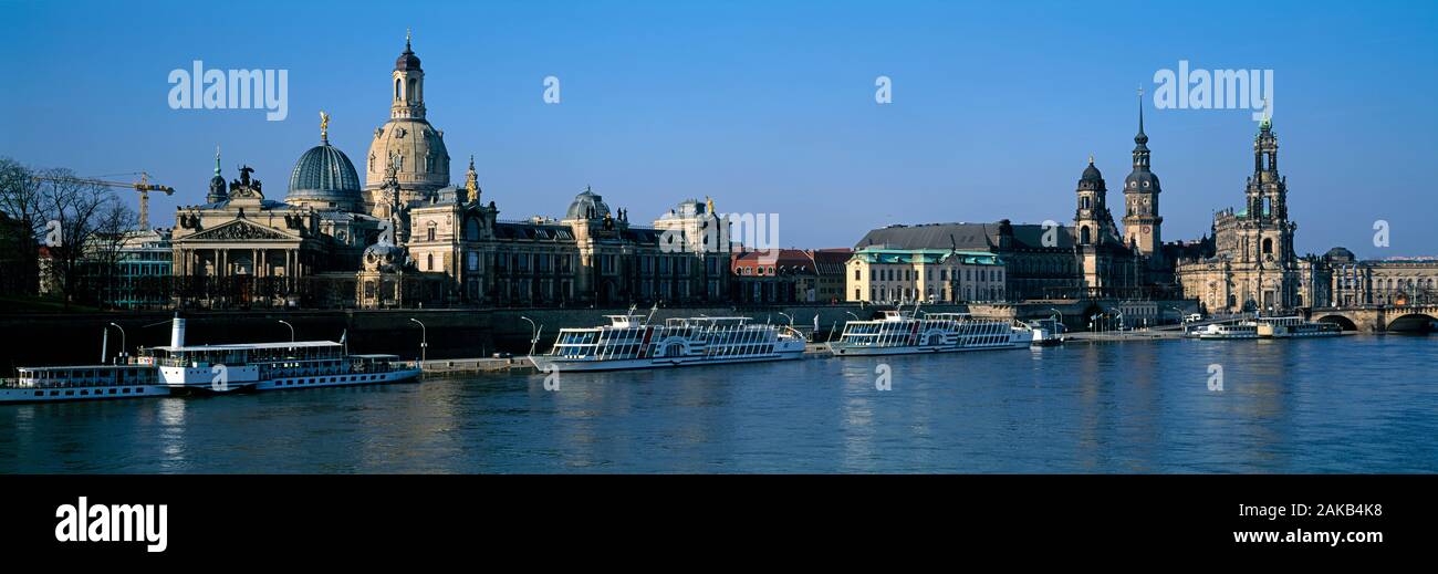 Stadtbild von Dresden entlang der Elbe, Dresden, Sachsen, Deutschland Stockfoto