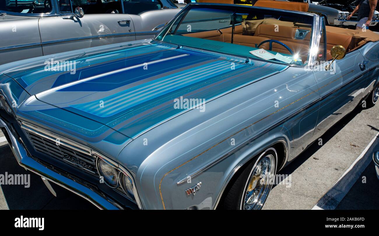 1960er Chevrolet mit Custom Paint an Custom Car Show in Pinole, Kalifornien, USA Stockfoto