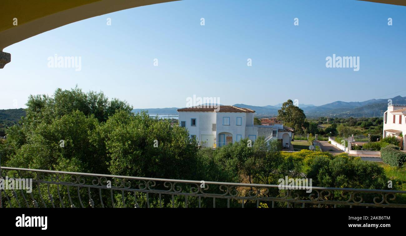 Blick vom Haus Balkon in der Nähe von San Teodoro, Sardinien, Italien Stockfoto