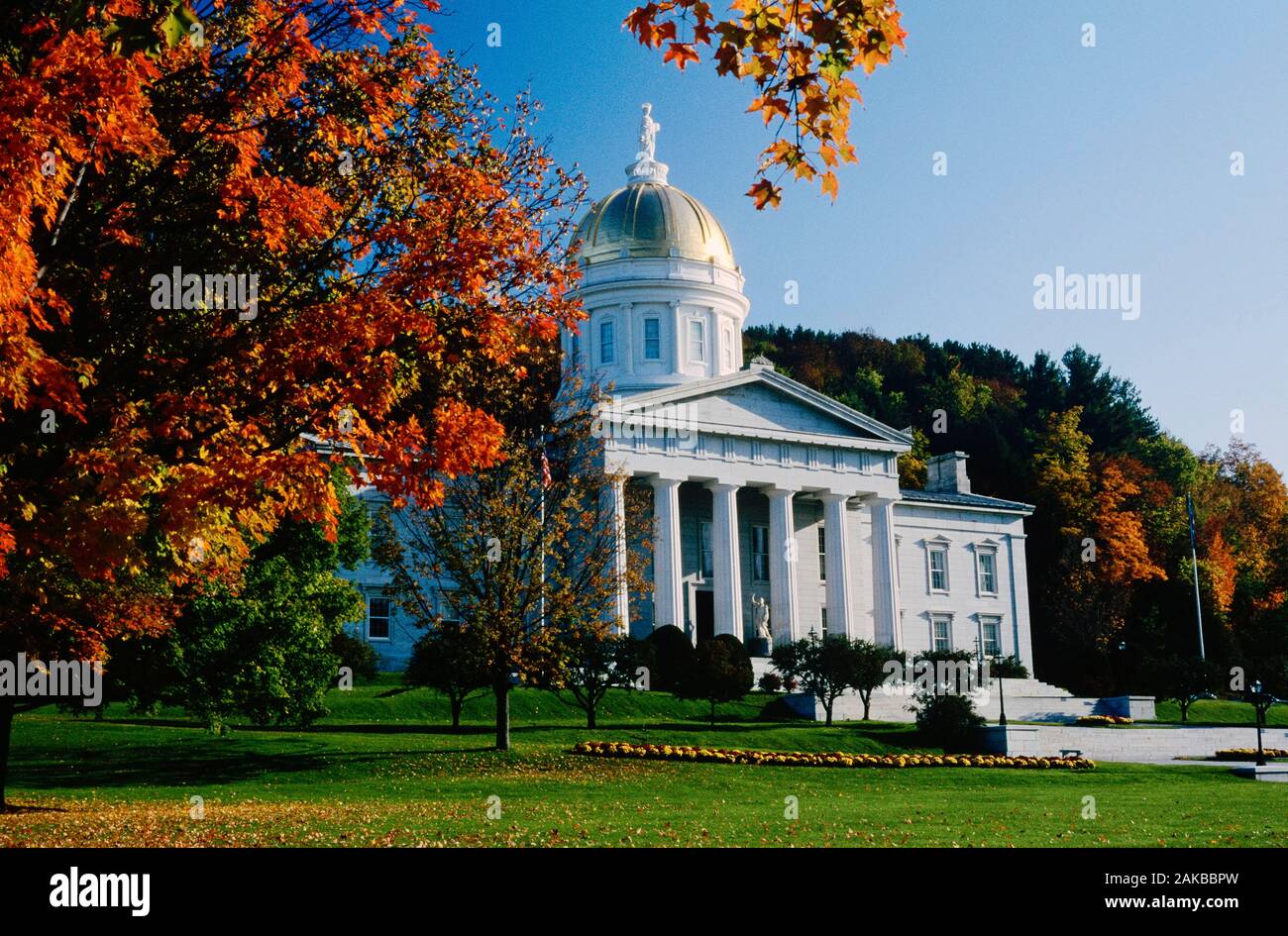 Vermont State House Exterior im Herbst, Montpellier, Vermont, USA Stockfoto