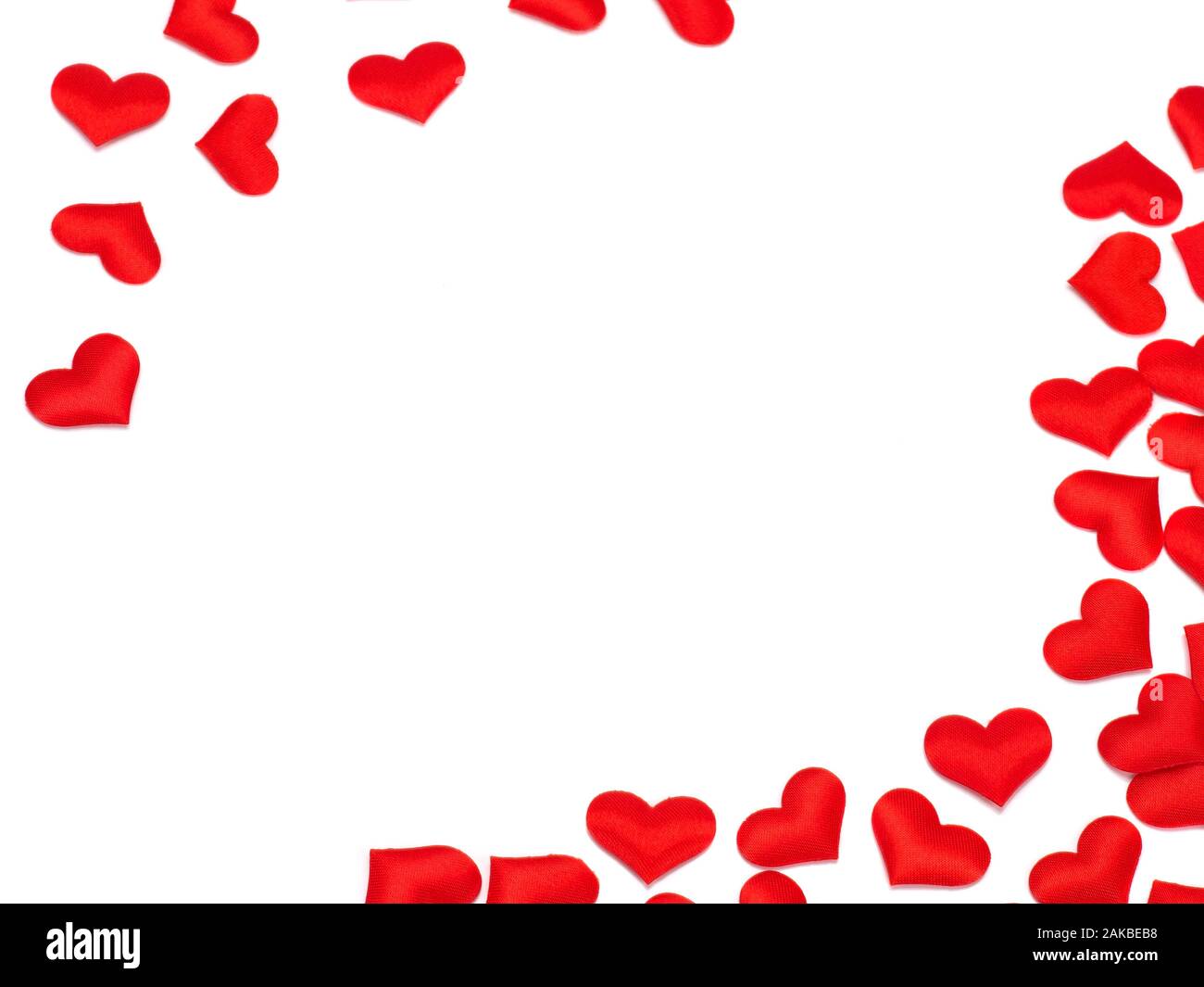 Herz, als Symbol der Liebe und Valentinstag. Flache rote Symbol isoliert auf weißem Hintergrund. Stockfoto