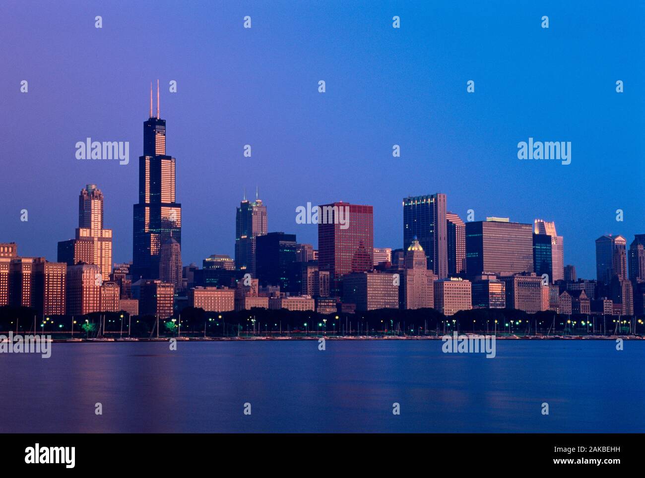 Skyline der Stadt, Chicago, Illinois, USA Stockfoto