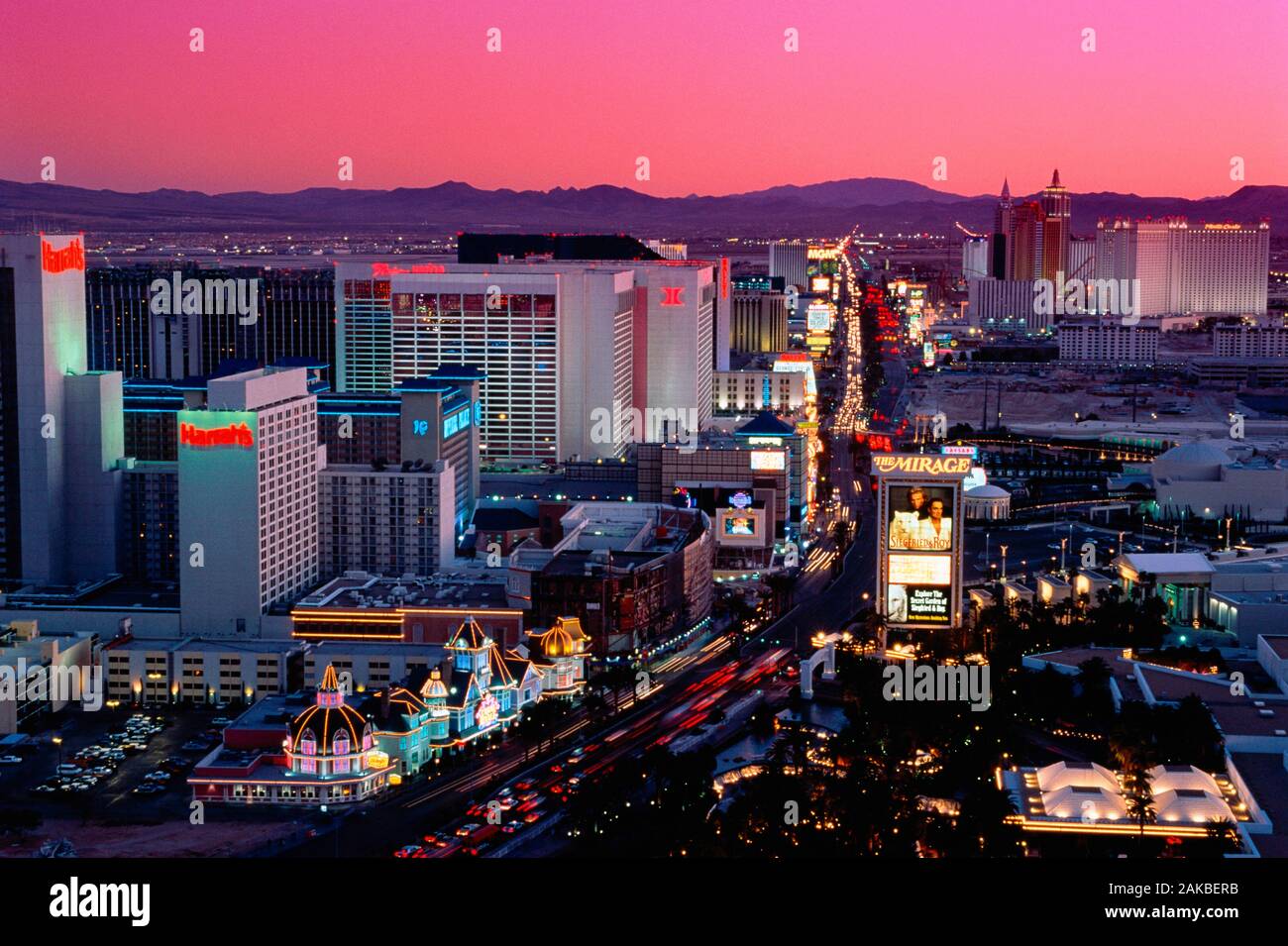 Stadtbild in der Dämmerung, Las Vegas, Nevada, USA Stockfoto