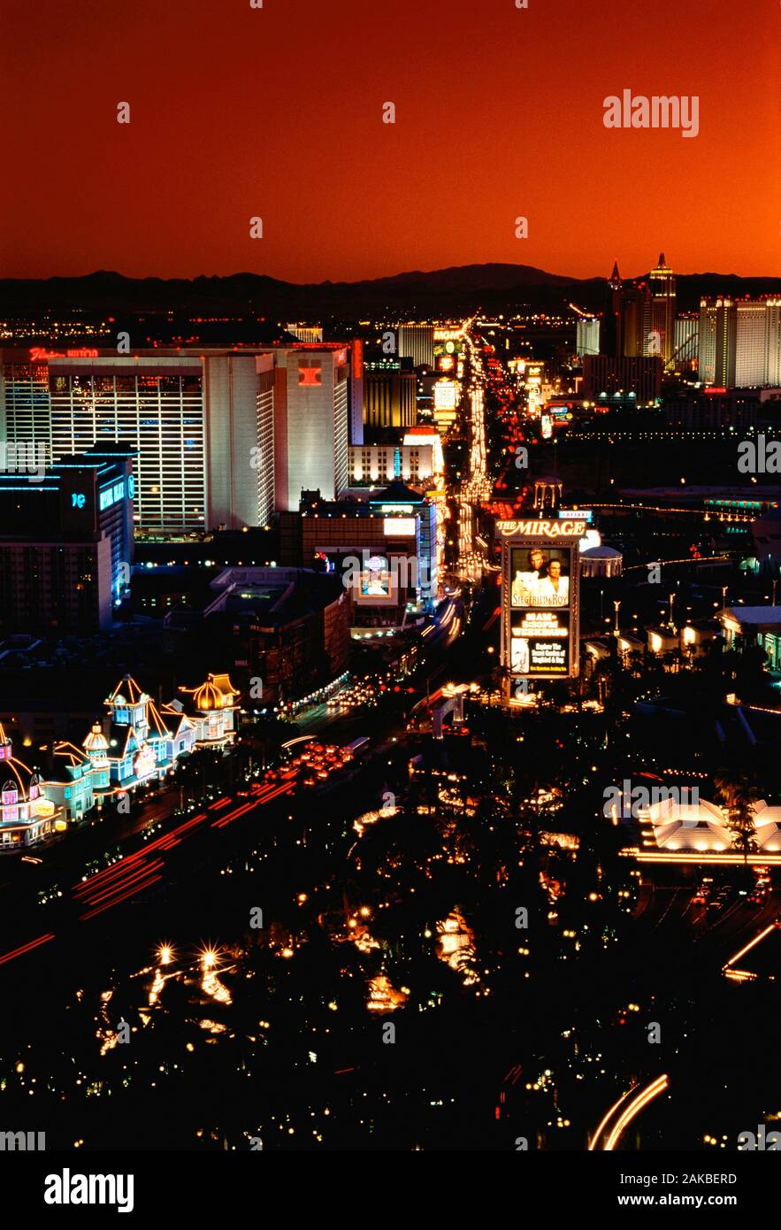 Stadtbild in der Dämmerung, Las Vegas, Nevada, USA Stockfoto