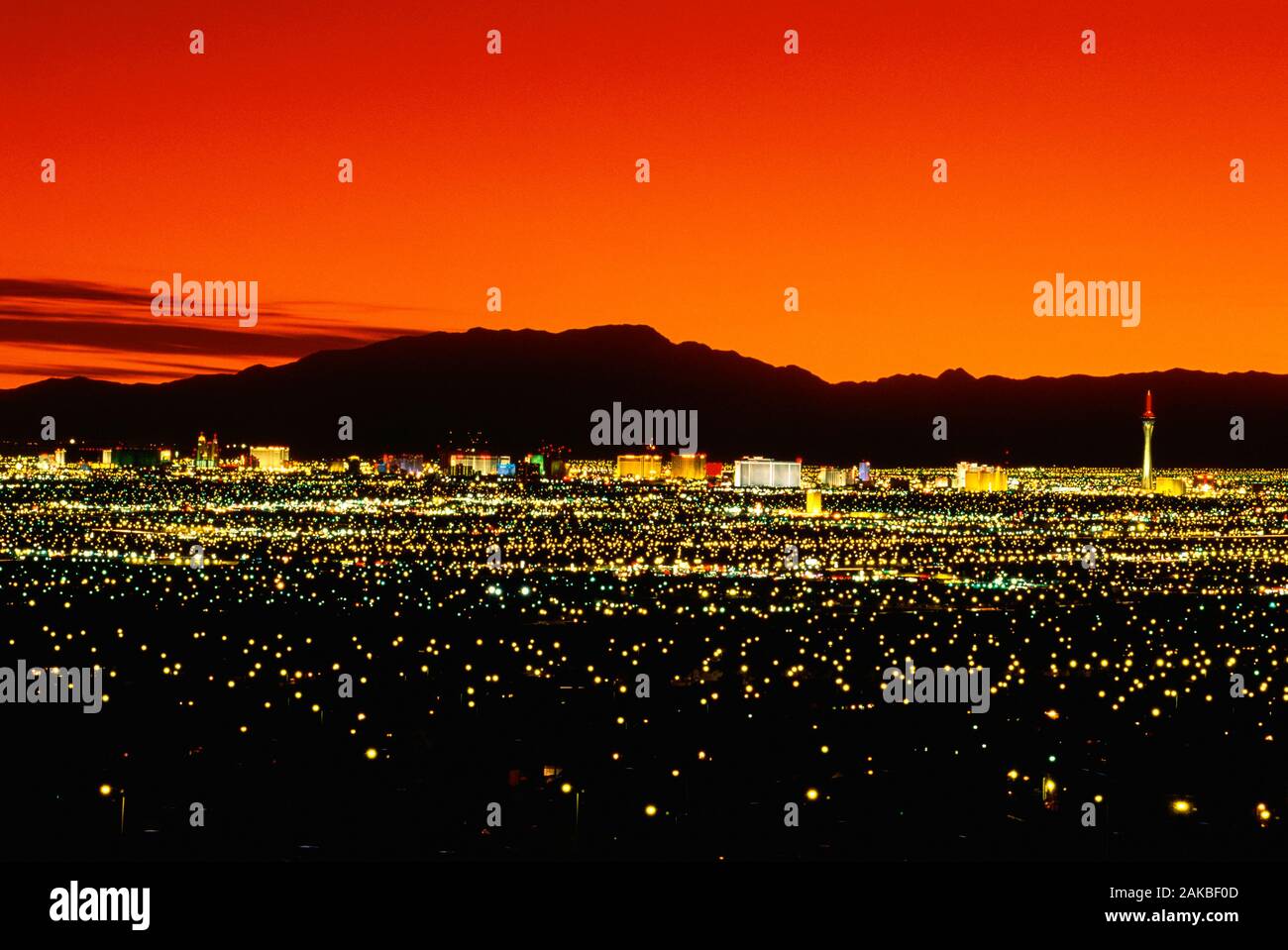 Stadtbild bei Nacht, Las Vegas, Nevada, USA Stockfoto