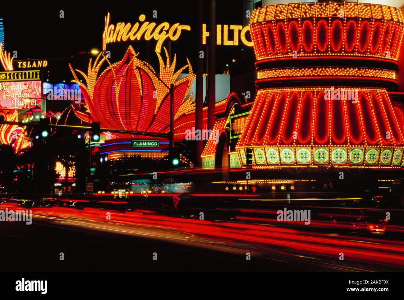 Las Vegas Boulevard bei Nacht, Las Vegas, Nevada, USA Stockfoto