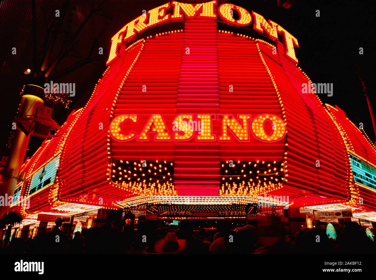 Fremont Casino bei Nacht, Las Vegas, Nevada, USA Stockfoto