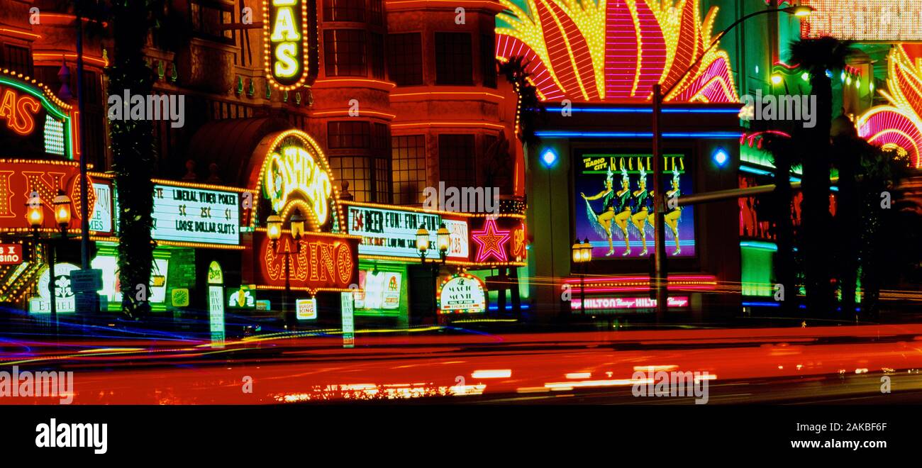 Las Vegas Boulevard bei Nacht, Las Vegas, Nevada, USA Stockfoto