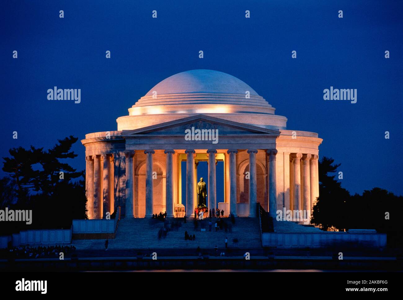 Jefferson Memorial in der Dämmerung, Washington DC, USA Stockfoto