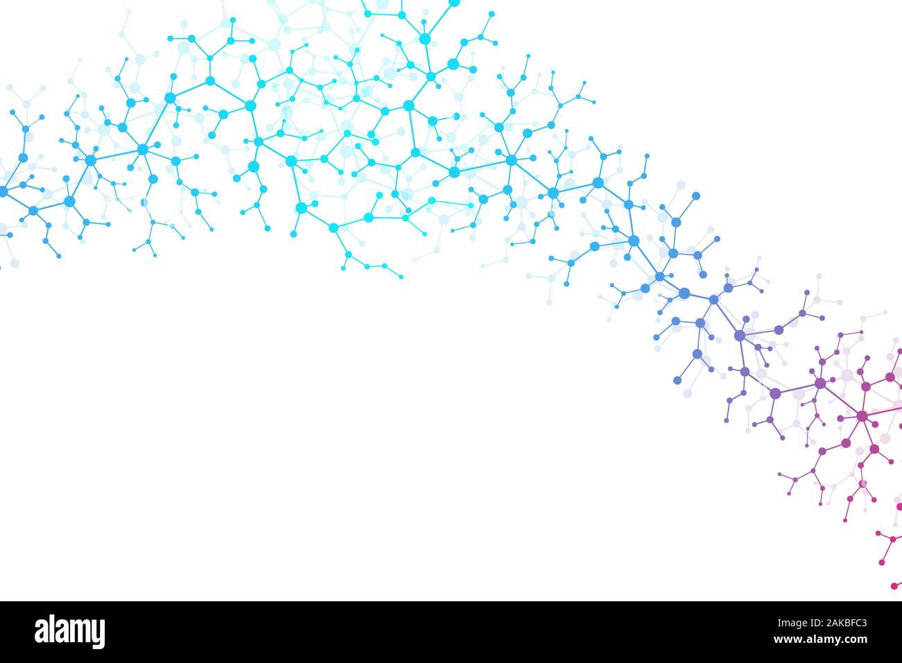 Wissenschaftliche Molekül Hintergrund DNA-Doppelhelix Vector Illustration mit geringer Tiefenschärfe. Geheimnisvolle Tapeten oder Banner mit einem DNA-Moleküle Stock Vektor