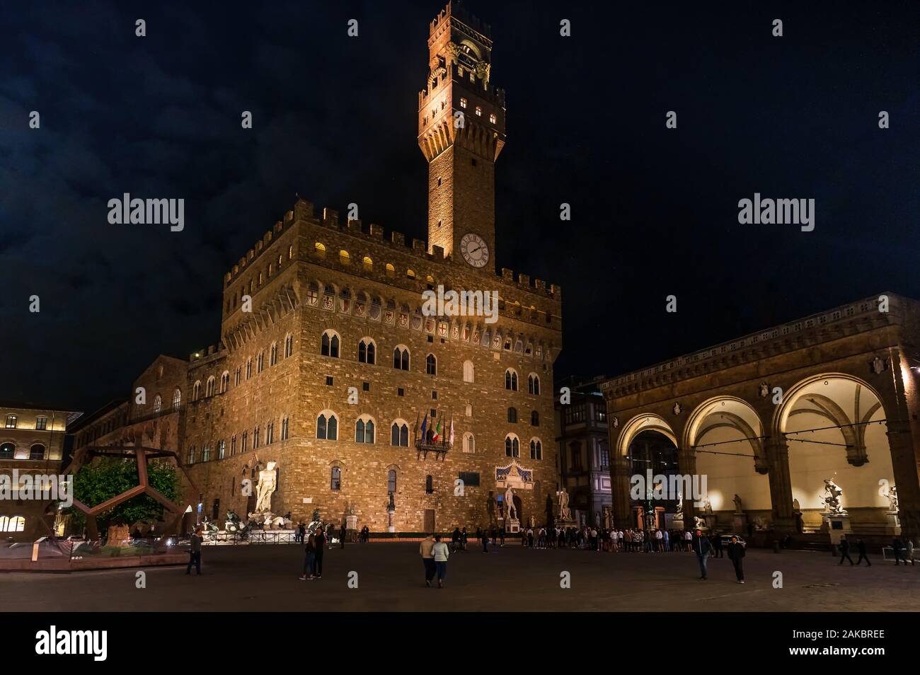 Piazza della Signoria, pallazo Vecchio, Florenz, Italien Stockfoto