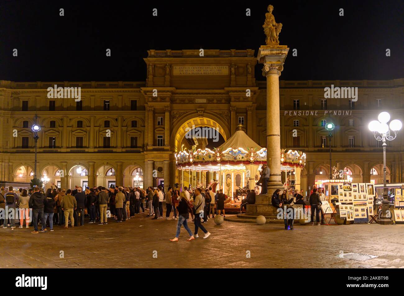 Piazza della Repubblica, Florenz Italien Stockfoto