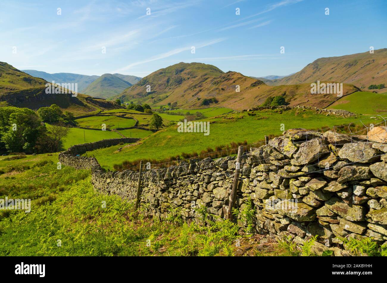 Der Blick von den Hängen des Hallin fiel mit Blick auf die martindale Tal Stockfoto