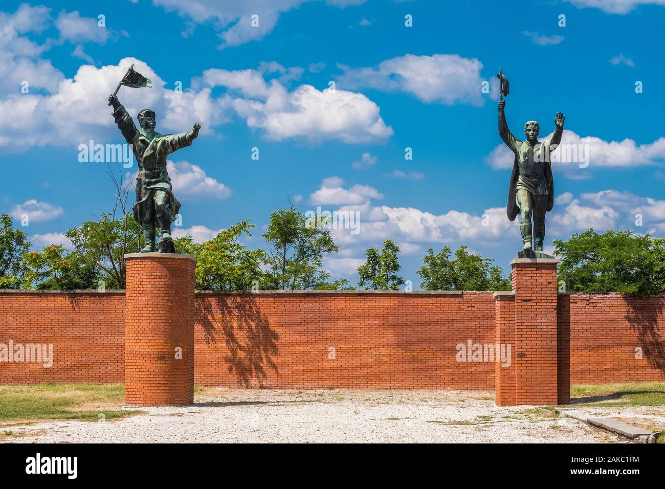 Ungarn, Ungarn, Budapest, Szobor Park oder Memento Park umfasst alle antiken Statuen zur Ehre des Kommunismus in der ungarischen Hauptstadt errichtet. Stockfoto