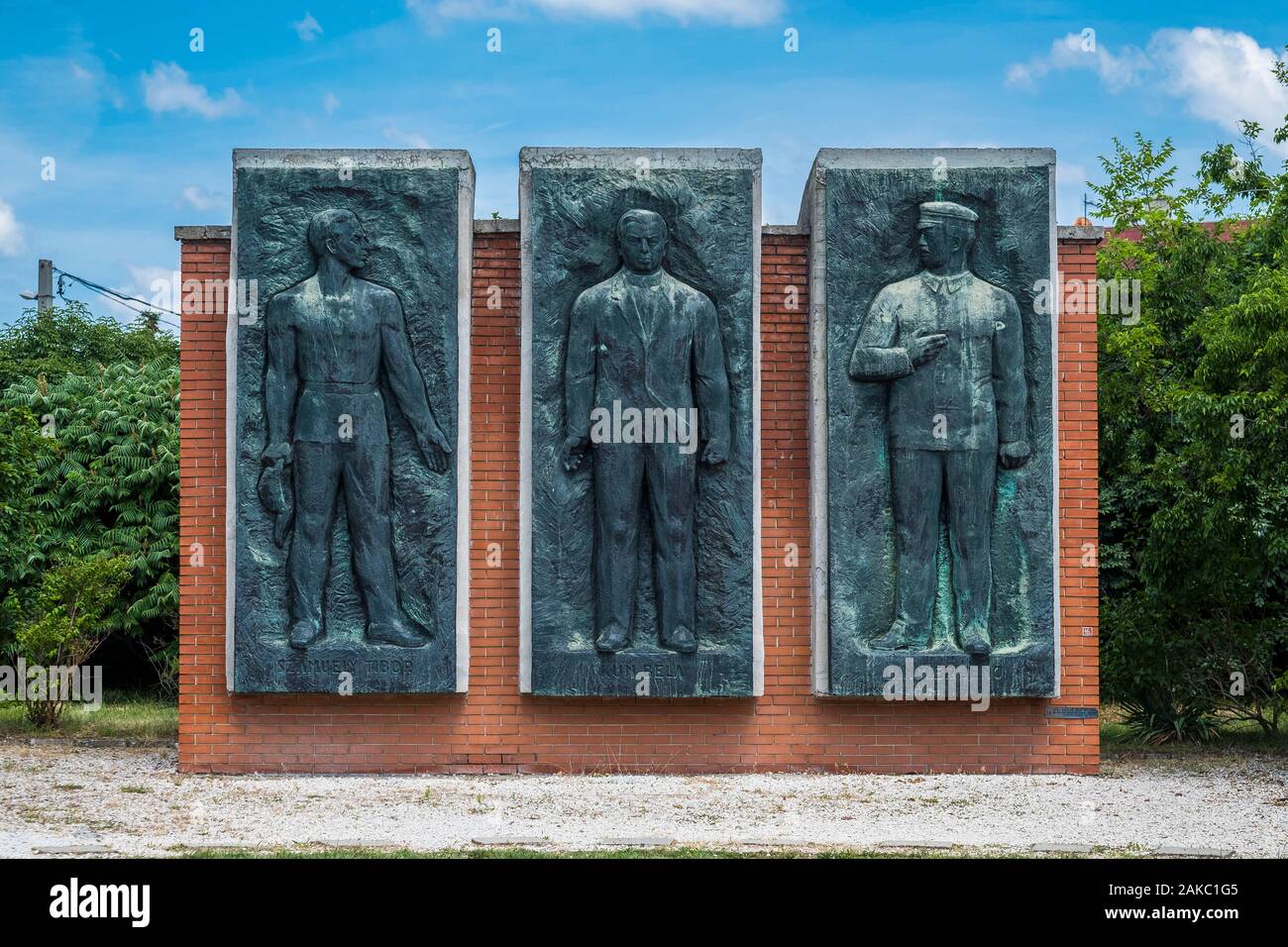 Ungarn, Ungarn, Budapest, Szobor Park oder Memento Park umfasst alle antiken Statuen zur Ehre des Kommunismus in der ungarischen Hauptstadt errichtet. Stockfoto