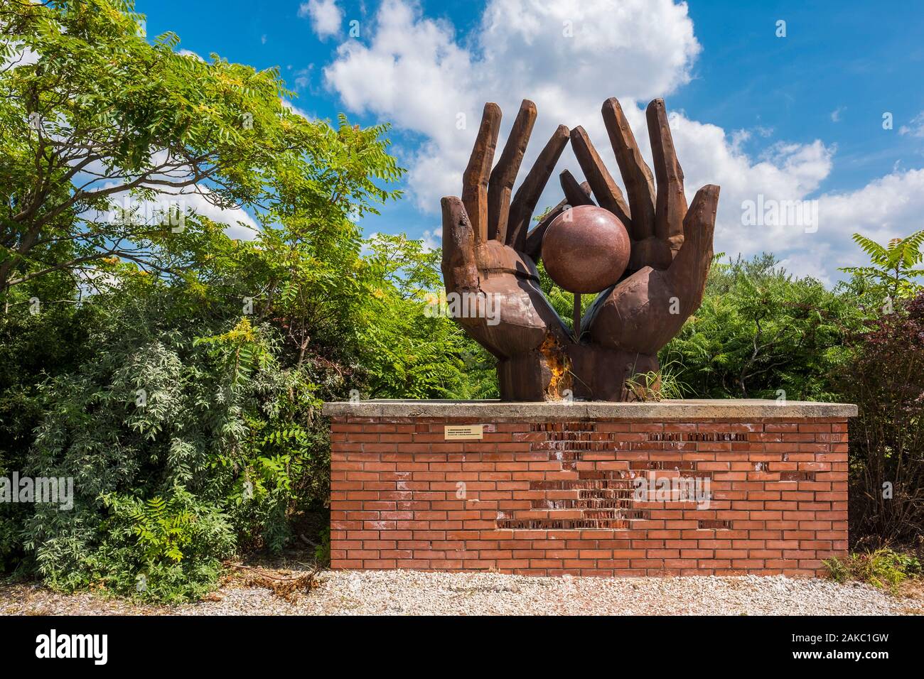 Ungarn, Ungarn, Budapest, Szobor Park oder Memento Park umfasst alle antiken Statuen zur Ehre des Kommunismus in der ungarischen Hauptstadt errichtet. Stockfoto