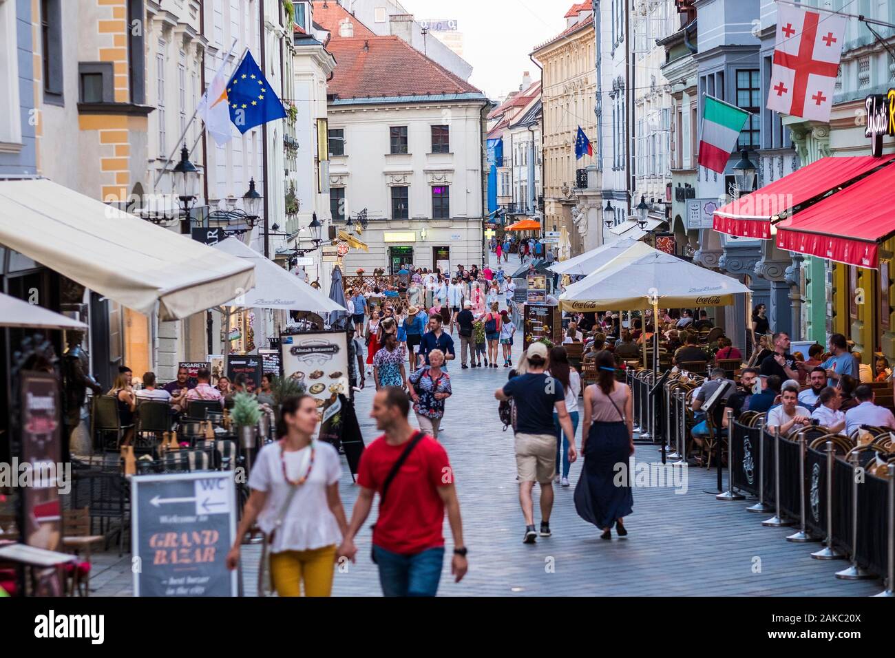 Die Slowakei, Bratislava, das historische Zentrum, Michalskà Straße Stockfoto
