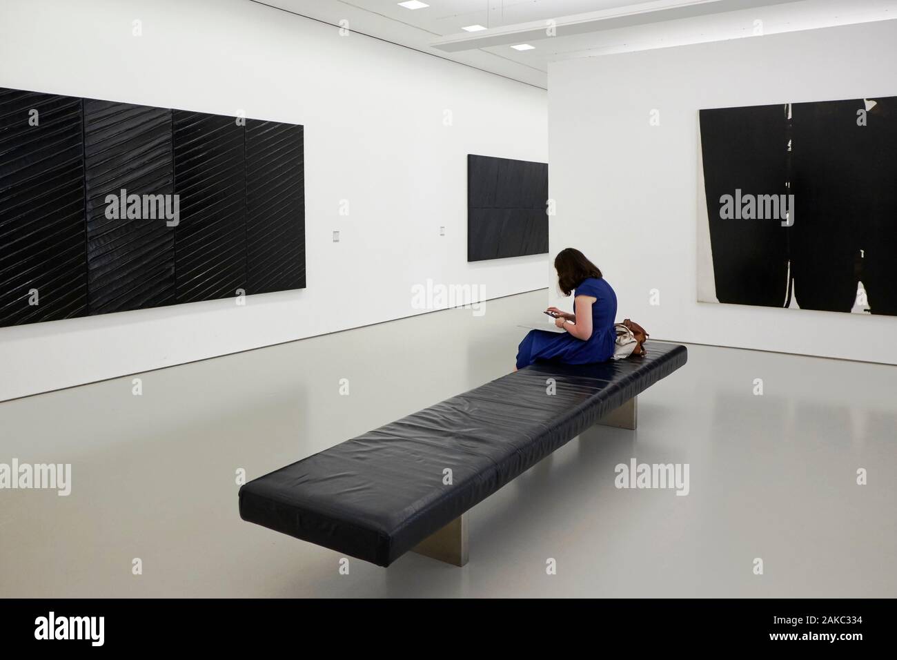 Frankreich, Herault, Montpellier, das historische Zentrum, Musée Fabre, Pierre Soulages Polyptychs Stockfoto