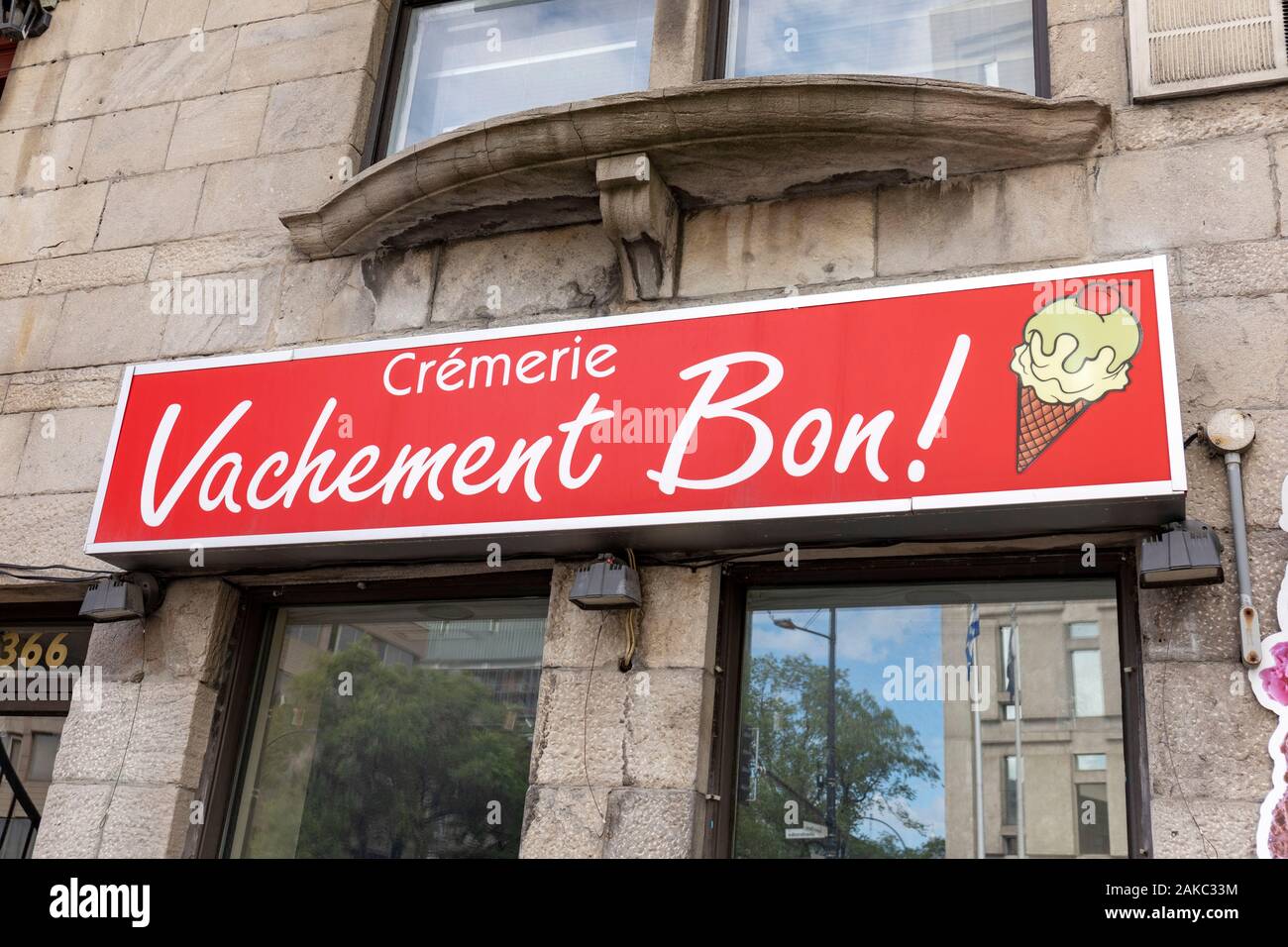 Kanada, Quebec, Montreal, Sherbrooke Street, der Vachement Bon Creamery, Eiscreme und Desserts Stockfoto