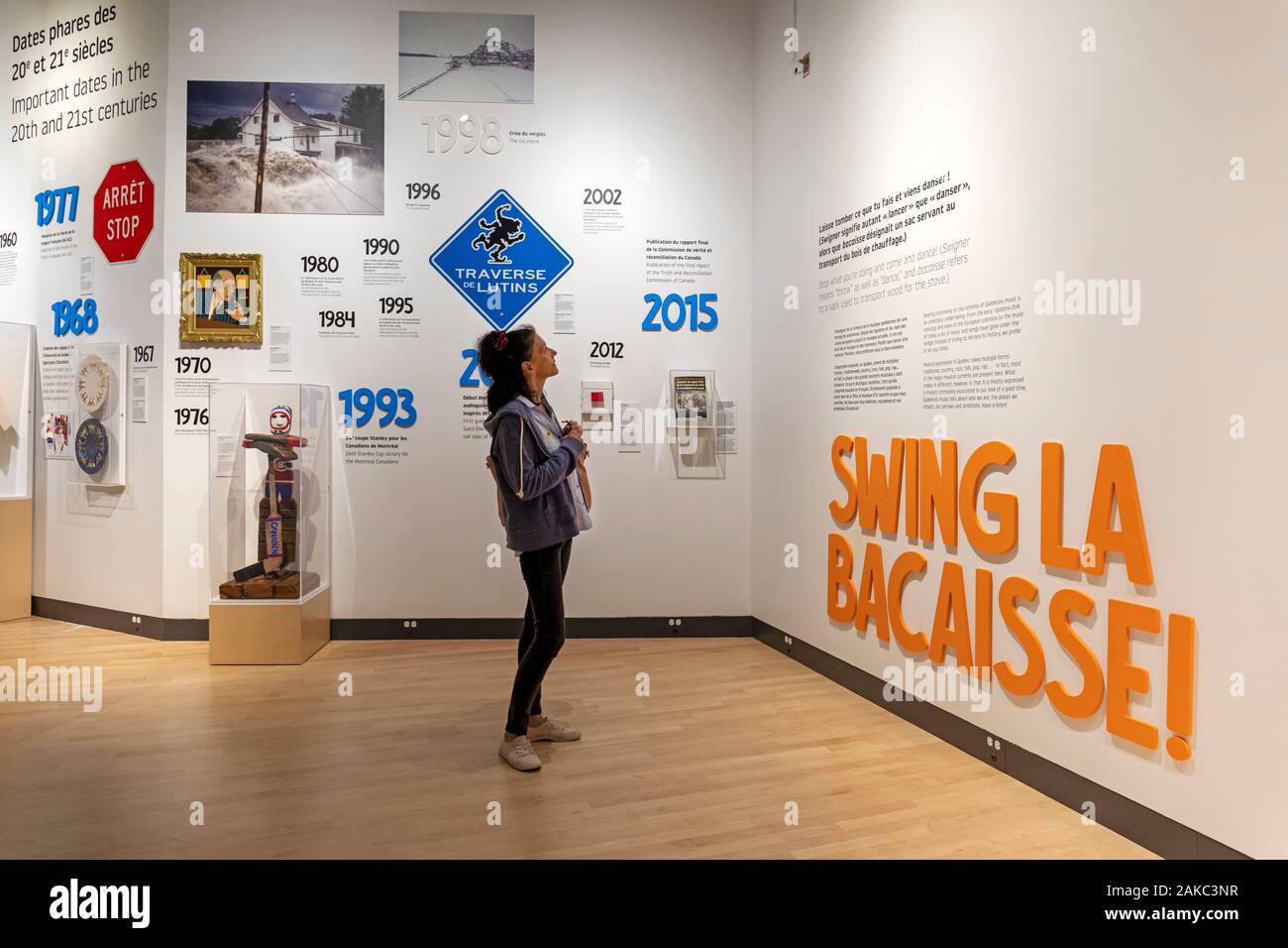 Kanada, Provinz Quebec, Mauricie Region, Trois-Rivières, die Pop Museum, Museum der populären Kultur reflektiert die einzigartige Identität von Quebec, Gesellschaft, Attache ta tuque Ausstellung Model Release OK Stockfoto