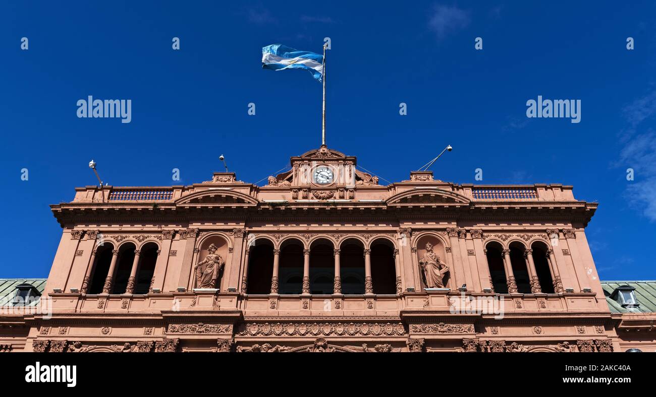 Obere Flor von Casa Rosada - Präsidentenpalast in Buenos Aires Stockfoto