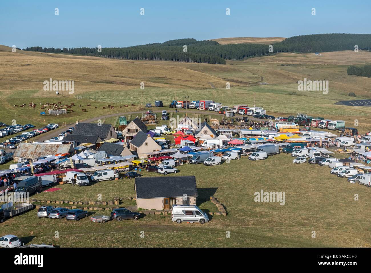 Frankreich, Puy de Dome, Beschwerden, Brion Viehmarkt, Regionaler Naturpark der Vulkane der Auvergne Stockfoto