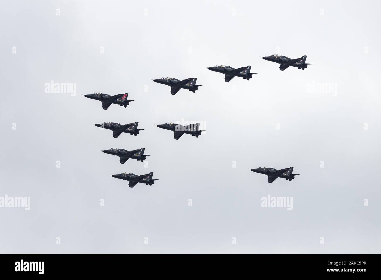 RAF Hawk T1 in der Anzeige auf der RAF 100-jähriges Jubiläum, London fliegen, Großbritannien Stockfoto