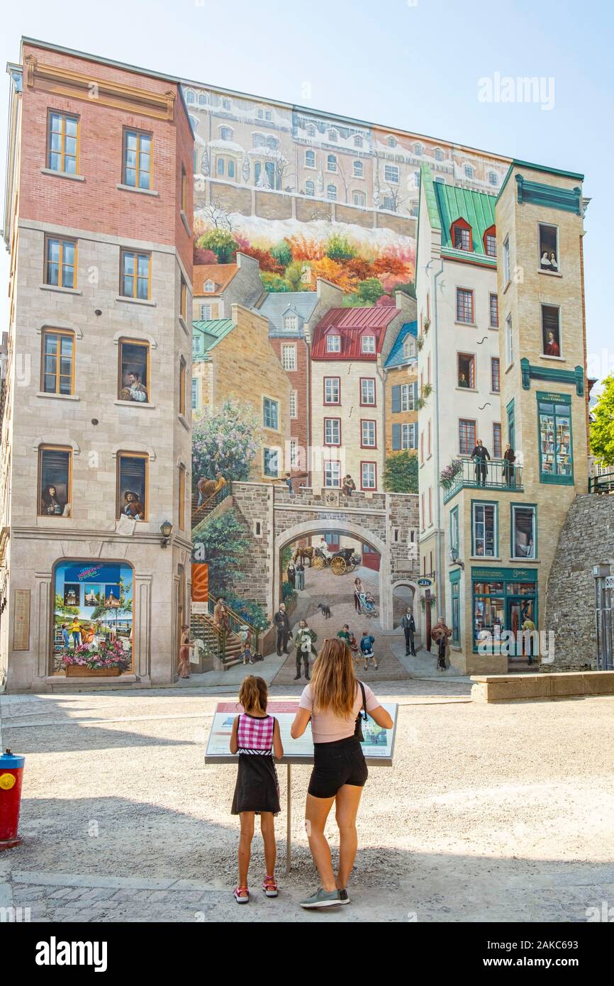 Kanada, in der Provinz Quebec, Quebec City, die Quebecer Altstadt zum Weltkulturerbe der unteren Stadt, Place Royale, Quebec City Fresco Stockfoto