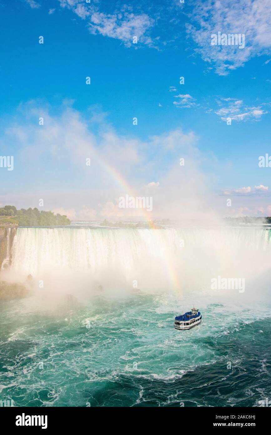 Kanada, Ontario Provinz, Niagara Falls, Horseshoe Falls, amerikanischen Tour Boot Mädchen des Nebels Stockfoto