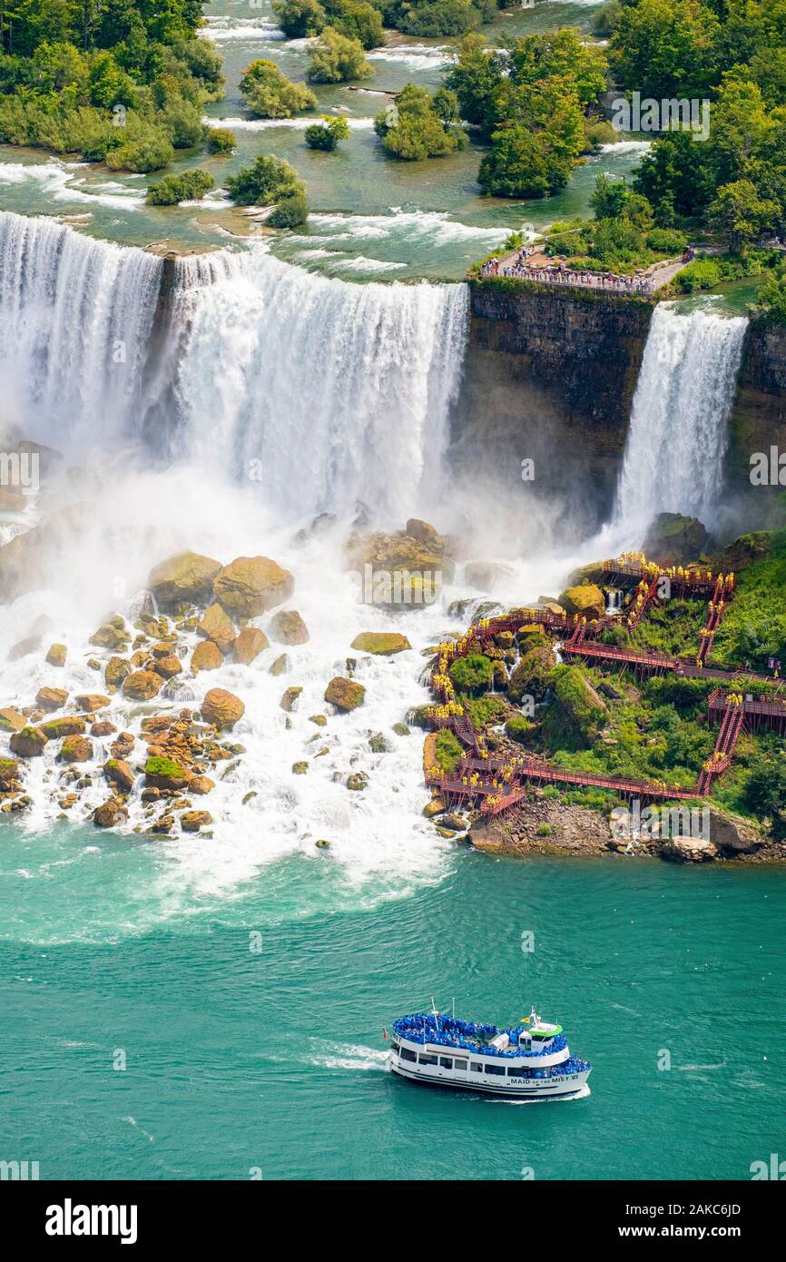 Kanada, Ontario Provinz, Niagara Falls, American Falls und Bridal Veil Stockfoto