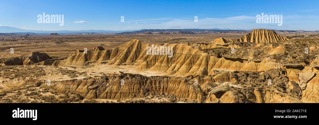Spanien, Navarra, Arguedas, Wüste Bardenas Reales, UNESCO-Biosphärenreservat Stockfoto