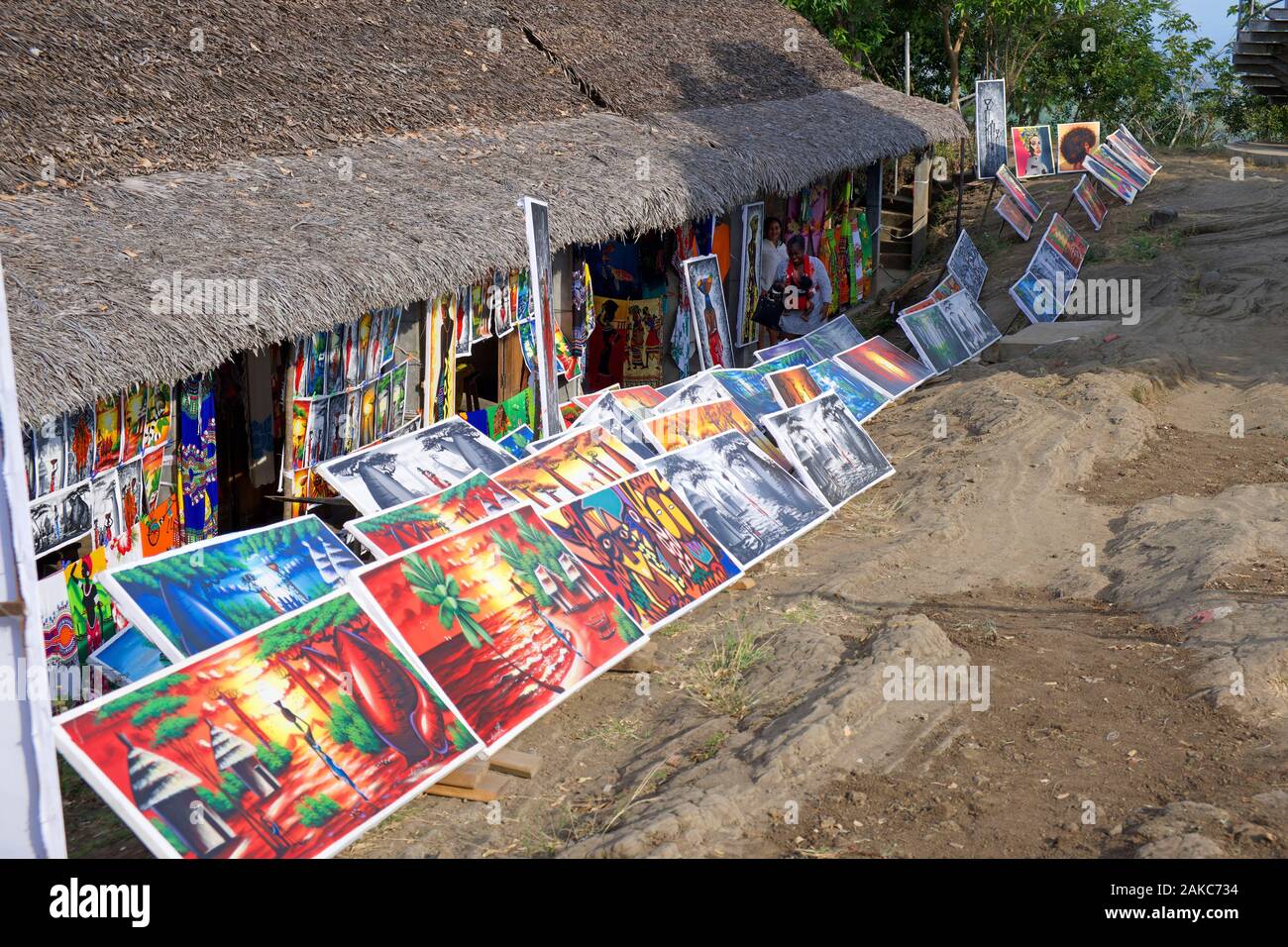 Madagaskar, Nosy Be, Mont Passot, das lokale Handwerk Malerei Stockfoto