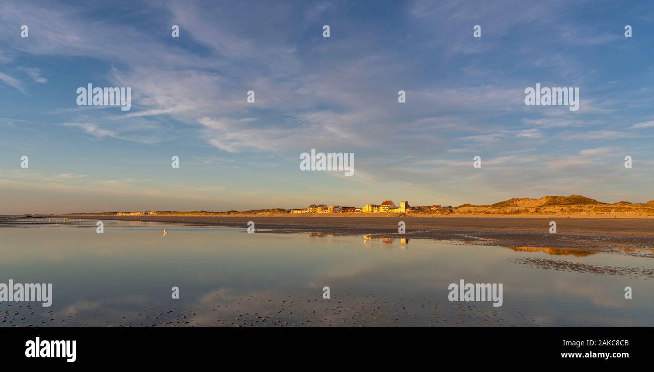 Frankreich, Somme, Marquenterre, Quend-Plage, Blick vom Strand Stockfoto