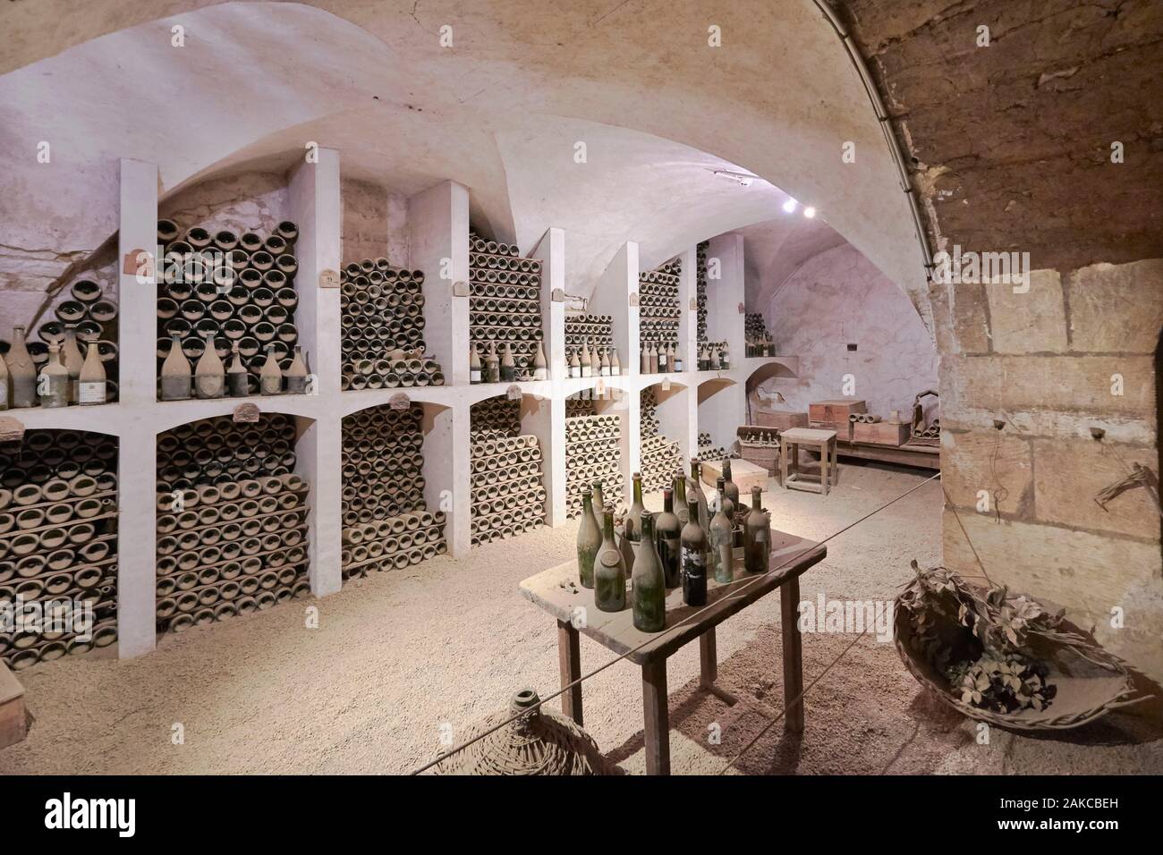 Frankreich, Indre, Beere, Schlösser der Loire, Chateau de Valencay, niedrigen Raum und Keller Stockfoto