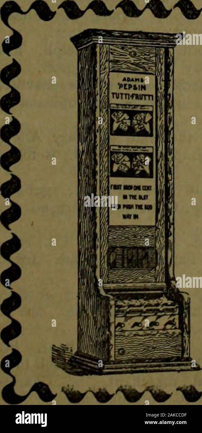 Kanadische Lebensmittelhändler Januar-Juni 1898. ,%* "*.V* VVV *-* VVVVt %&lt;-V%&lt; V^. Eine automatische Verkaufen Maschine sellAdams Tutti Frutti. Für particularswrite unter Angabe ihrer Lage in Ihrer Stadt, zu Globus automatischen Verkauf Co., 13 Jarvis Street, Toronto, Ontario, 38 DER KANADISCHEN LEBENSMITTELHÄNDLER VERÄNDERUNGEN IM UNTERNEHMEN. Schwierigkeiten. Zuweisungen, Kompromisse. PIERRE CLOUTIER, allgemeine Mer - Gesang, Notre Dame du Lac, Que, hascompromised an 50c. auf dem Dollar. Chas. R. Braun, Lebensmittelhändler, Sydney, N.S., zugewiesen. M.L. Landry & Co., Lebensmittelgeschäft, Montreal, zugewiesen. Orgel & Zimmermann, Lebensmittelgeschäft, Montreal, zugewiesen. G. Gagnon & Frere, t Stockfoto