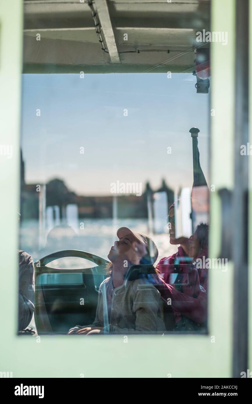 Italien, Veneto, Venedig, entspannenden Moment für Elise nach einem Tag Venedig besuchen Stockfoto