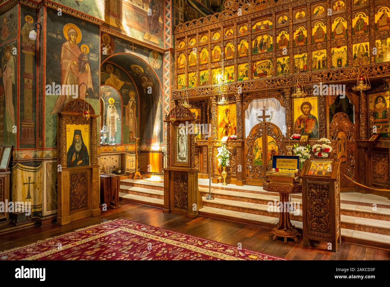 Ungarn, Kubekhaza, Csongrad, Innenraum einer orthodoxen Kirche Stockfoto