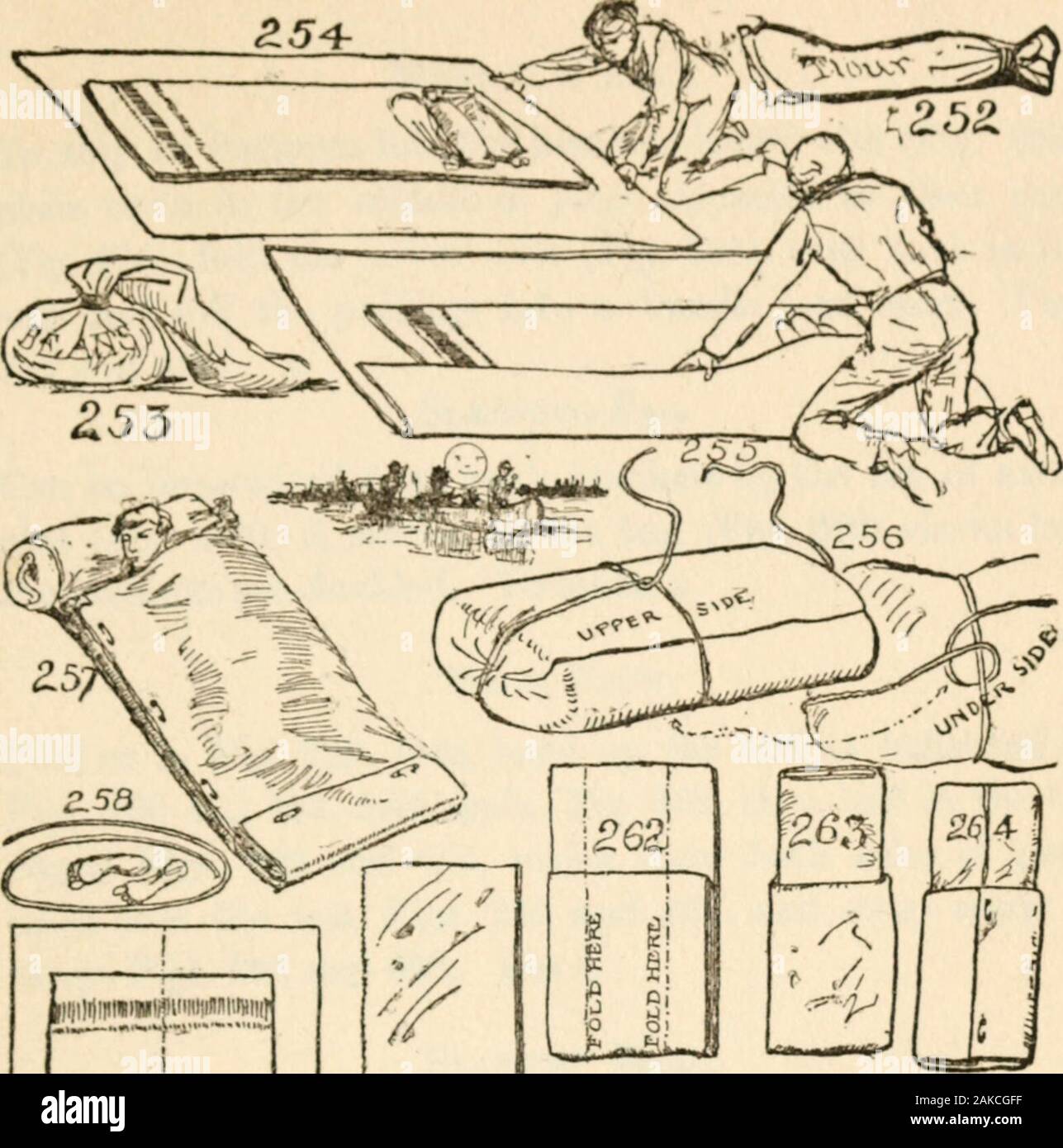 Die amerikanischen Jungen "handybook von Camp - Lore und Holzarbeit. Erican Jungs wie das Knirschen des trockenen Schnee zu hören; die Klappe auf, Klappe auf, Klappe von Schneeschuhen; Die clinJiing des SPM-s und Bits; ein Knarzen der Sattel Leder; das Atmen der Bronco; dem Plätschern des Baches, das Flüstern der Kiefern, das Gezwitscher der Vögel, das Brummen der Bienen. Warum? Denn in diese Klänge erhalten wir die Feuchtigkeit des themoss, die Mandel - wie Geruch der Blumen, die brennenden Trocken- heit der Sand, den Stachel der Frost, die Körnung des rocksand der Tang der alten Mutter Erde! Sie besitzen die magicpower von suggesti Stockfoto