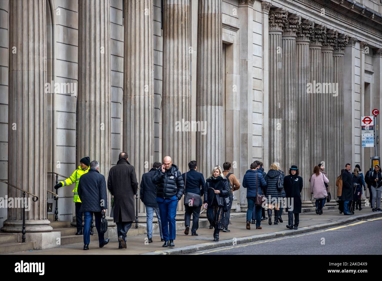 Bank von England, Bankenviertel, Threadneedle Street, London, Vereinigtes Königreich Stockfoto