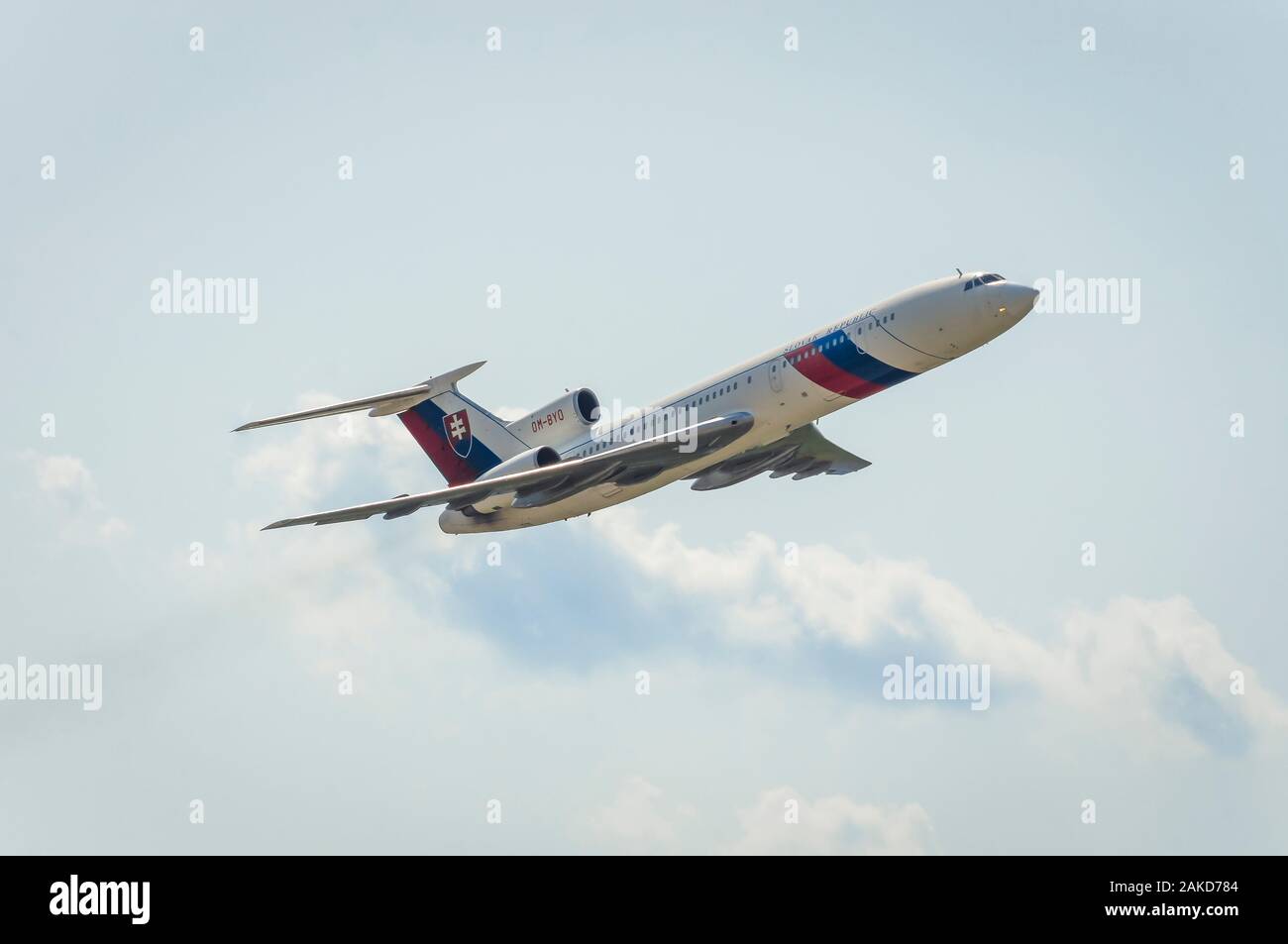 Slowakische Regierung Tupolew Tu-154 M [OM-BYO]. SIAF Airhow, Sliac, Slowakei 2017 Stockfoto