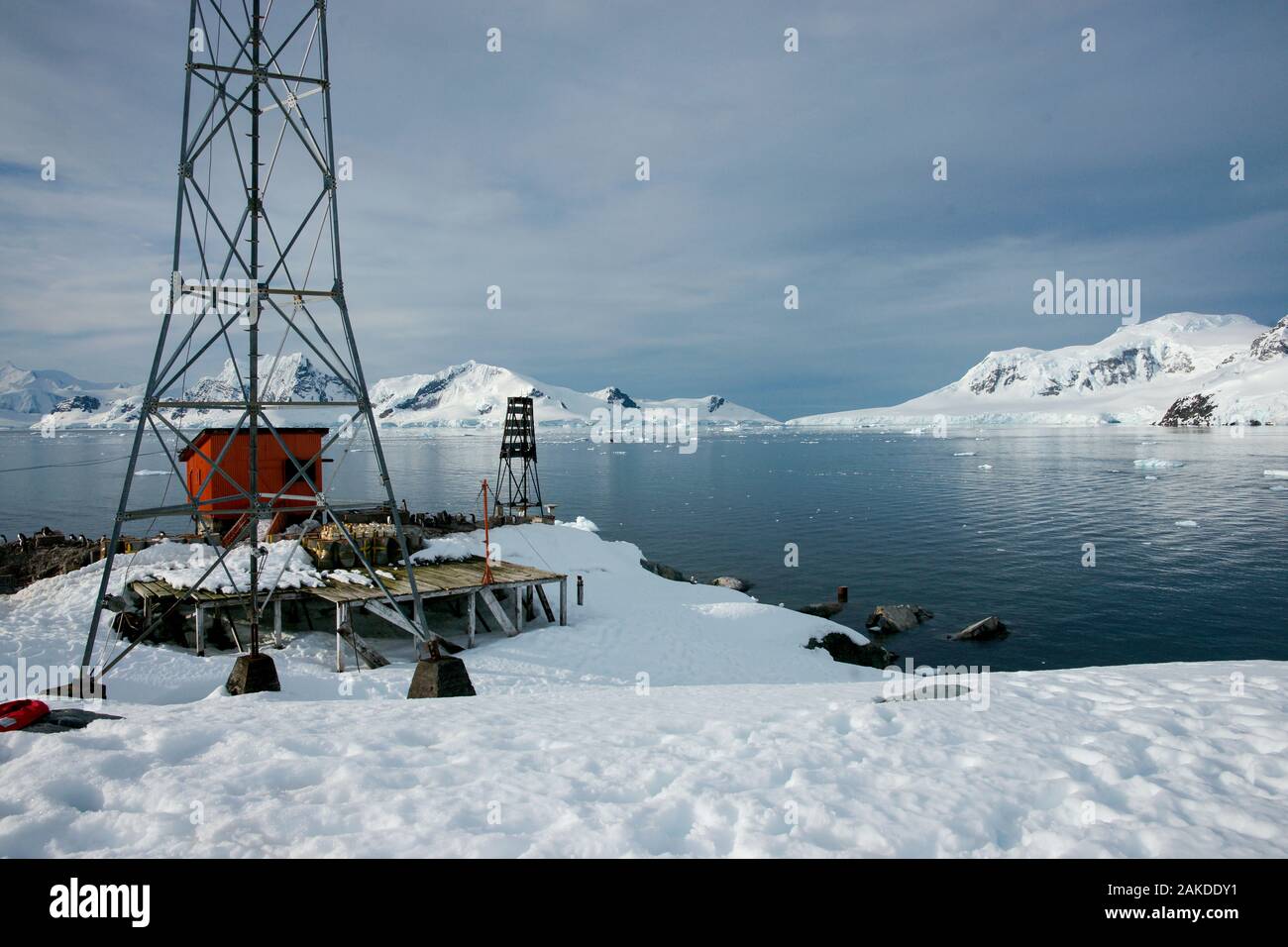 Estacion Cientifica Almirante Brown - Almirante Brown Station - der Antarktis. Stockfoto