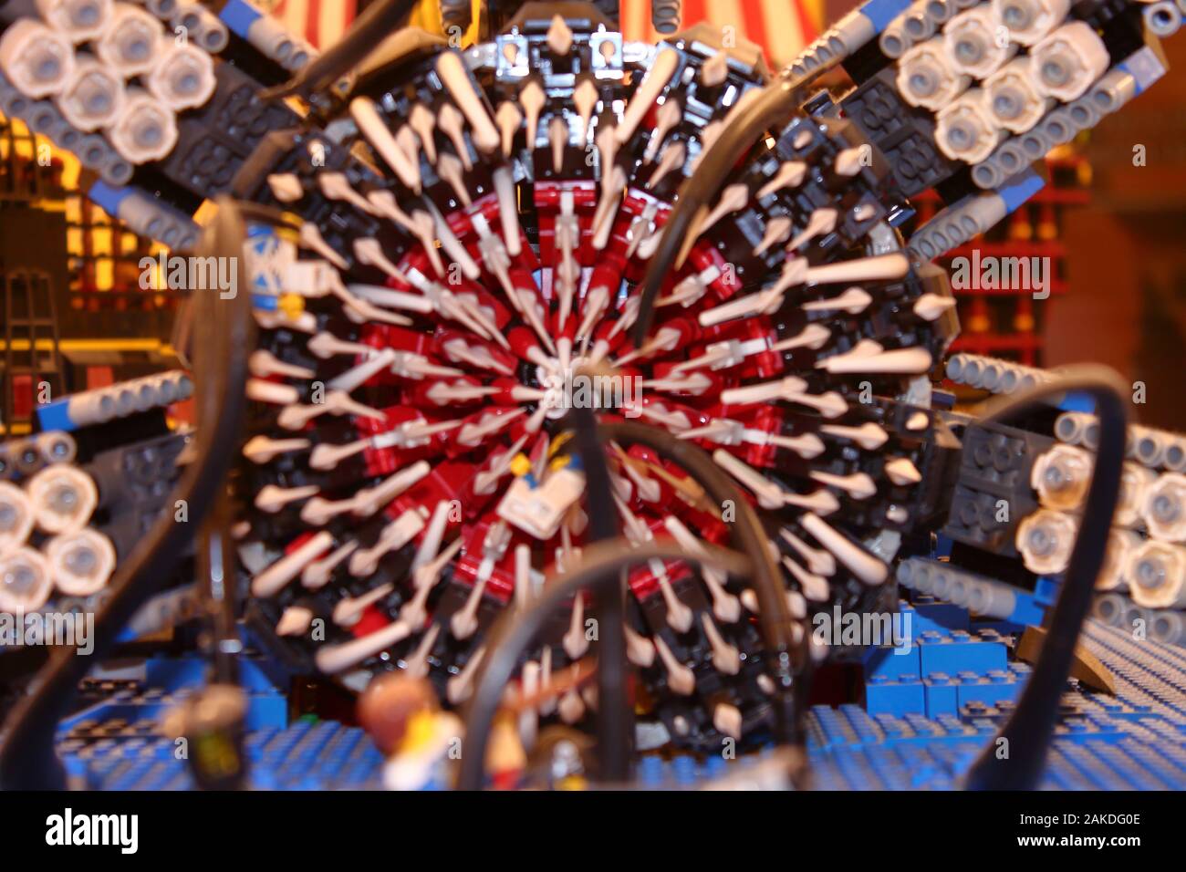 Kraken greifen in einem lego Diorama an Stockfoto