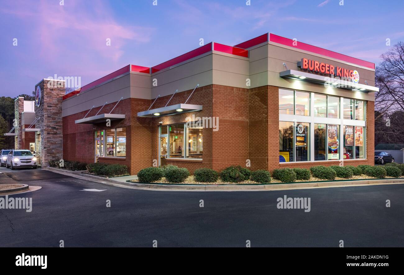 Burger King fast-food Hamburger Restaurant in Snellville (Atlanta), Georgia. (USA) Stockfoto