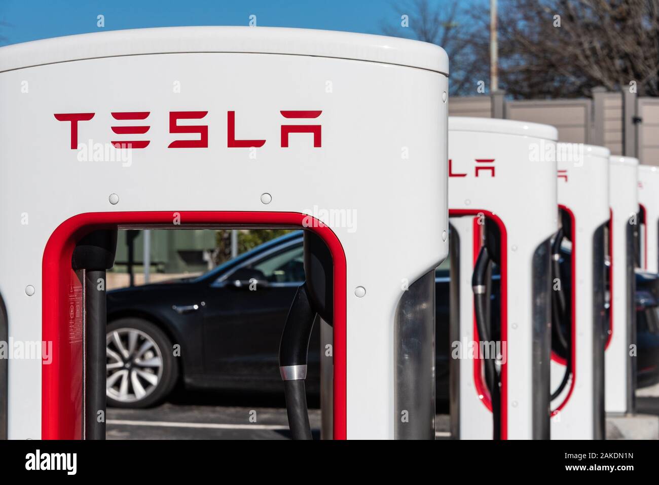 Tesla Kompressor station in Bucaramanga (Atlanta), Georgia. (USA) Stockfoto