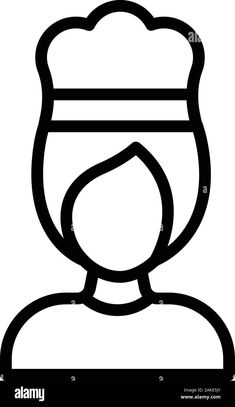 Frau kochen Koch Symbol, outline Style Stock Vektor